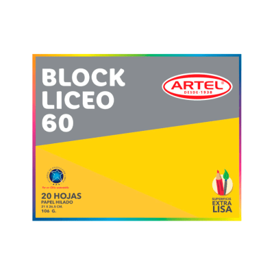 Block de Dibujo Liceo 60 21x27cm 20 hjs Artel