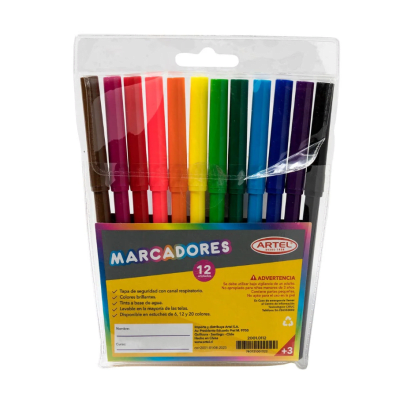 Estuche 12 Marcadores Lavables Artel