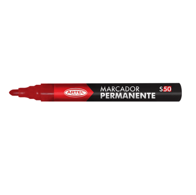 Marcador Permanente Punta Redonda Rojo S50 Artel