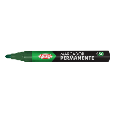 Marcador Permanente Punta Redonda Verde S50 Artel