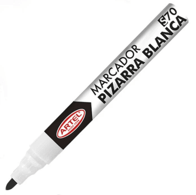 Marcador Pizarra Blanca Punta Redonda Negro S70 Artel