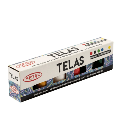 Estuche Pintura Telas 6 colores 15ml ARTEL1