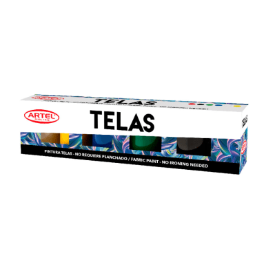 Estuche Pintura Telas 6 colores 15ml ARTEL