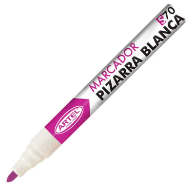 Marcador Pizarra Blanca Punta Redonda Rosado S70 Artel