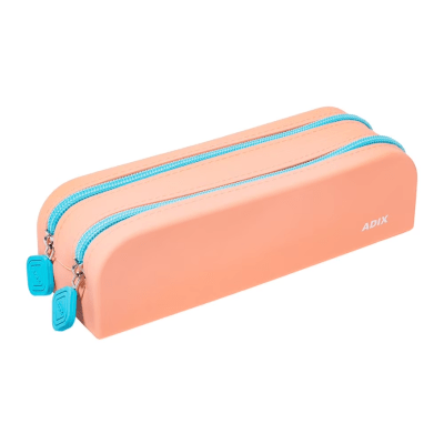 Estuche Escolar Silicona Color Damasco ADIX