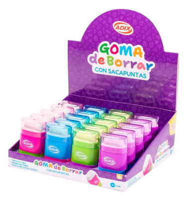 Goma Borrar C/Sacapuntas Doble ADIX