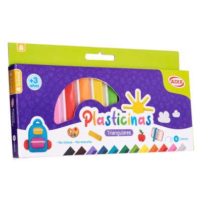 Plasticina Triangular 12 Colores Adix
