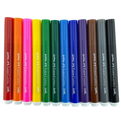 Marcadores Jumbo Lavables 12 Colores Faber-Castell