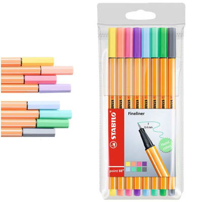 Set 8 Fineliner Point 88 Pastel Stabilo