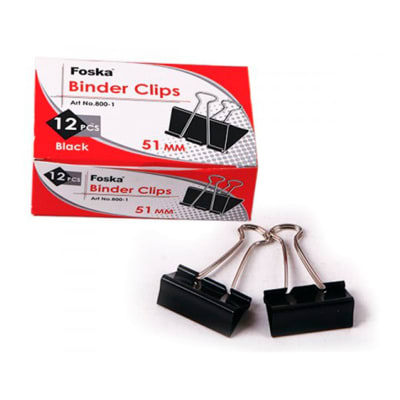 Apretador doble clip negro de 51mm 12und  800-1 FOSKA1