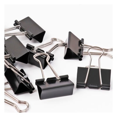 Apretador doble clip negro 19mm 12 unidades Foska