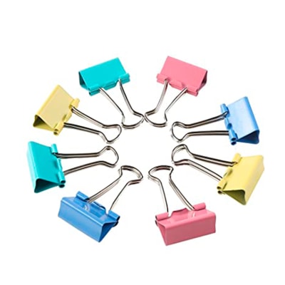 Apretador doble clip colores de 15mm 60 und Foska