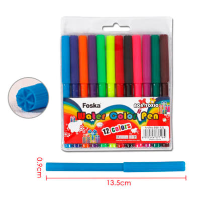 Plumones Escolares 12 Colores 858-12L Foska