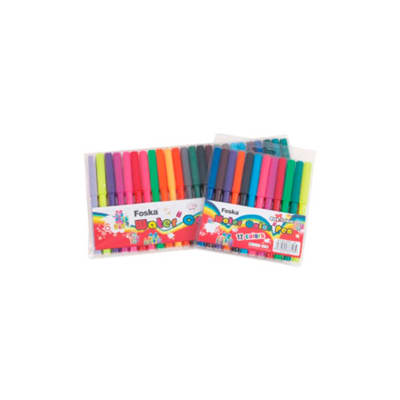 Plumones Escolares 12 Colores 858-12L Foska
