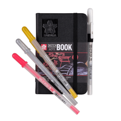 Sketchbook Hoja negra 9x14cm de 140gr. Sakura