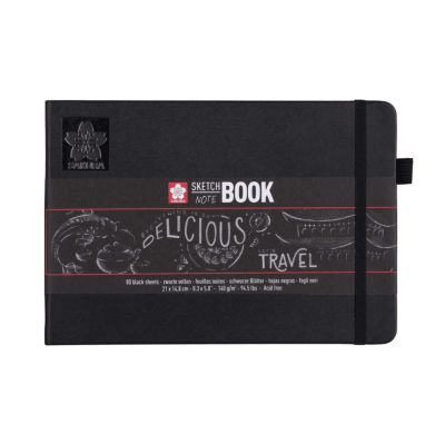 Sketchbook 21x15cm Hojas Negras 140g Sakura