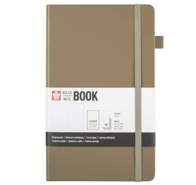 Libreta Hoja Crema Con Lineas 13x21cm Gris Ceniza Sakura1