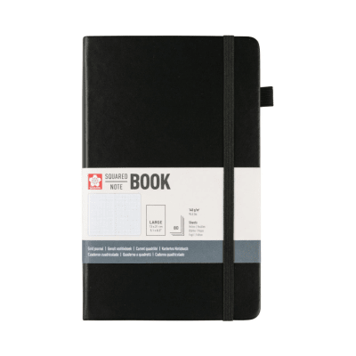 Libreta Hoja Crema Con Cuadrados 13x21cm(Negro), SAKURA