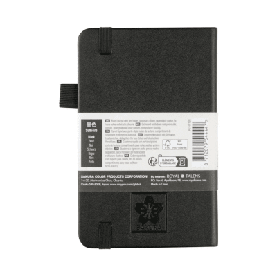 Libreta Hoja Crema Con Cuadrados 9x14cm(Negro), Sakura