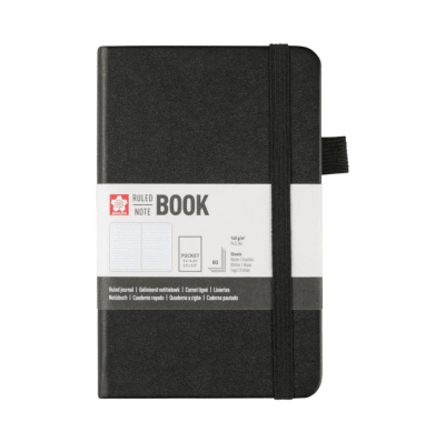 Libreta Sakura Líneas 9x14cm Negro 80 hjs 140g