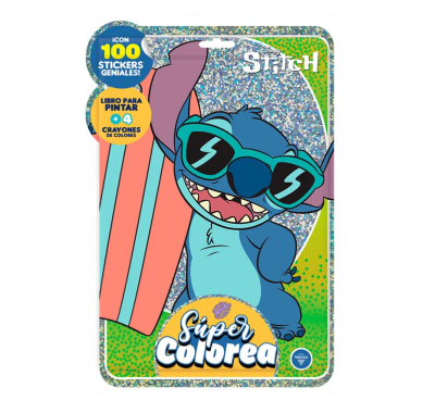 Super Colorea Stitch 100 stickers VERTICE1