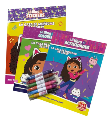 Set de 3 Libros Actividades Gabby Doll House VERTICE