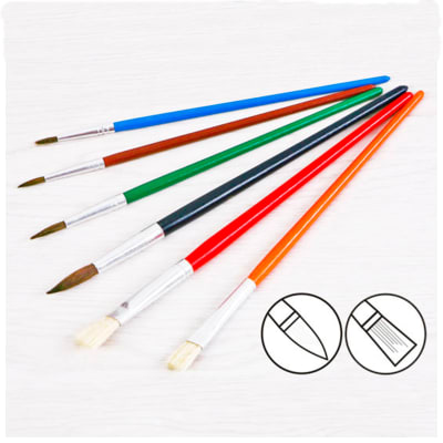 Set de 6 pinceles cerda natural y caballo Foska4