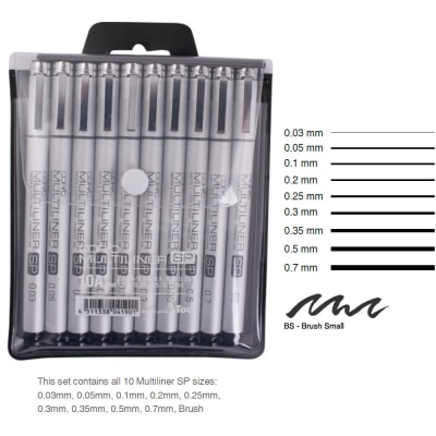 Copic Set Multiliner SP Black 10A