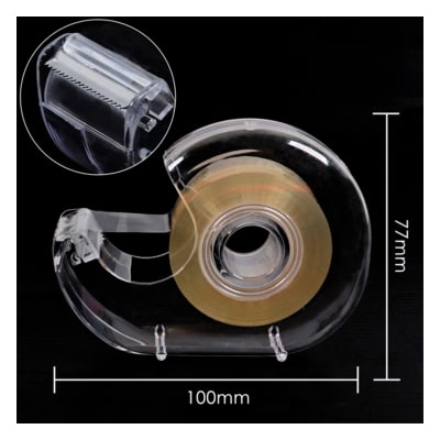 Cinta adhesiva transparente + dispensador Foska