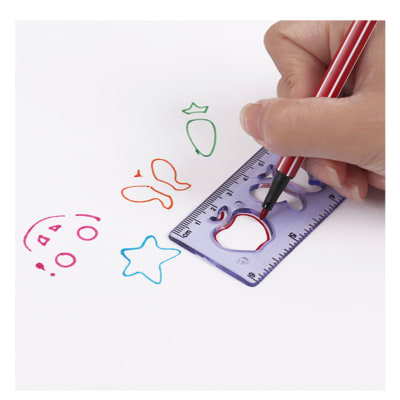 Set de 4 reglas con diseños letras numeros Foska