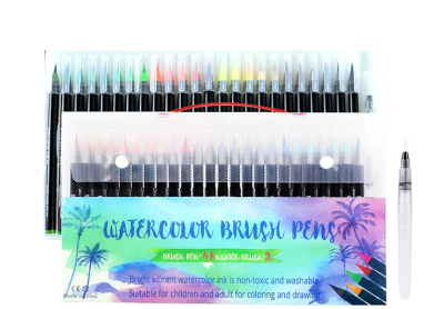 Set 48 Plumones Acuarelables Punta Pincel WC1011 Foska