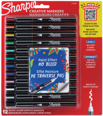 Set 12 Marcadores Acrílicos Punta Pincel  SHARPIE