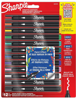 Set 12 Marcadores Acrílicos Punta Bala SHARPIE1