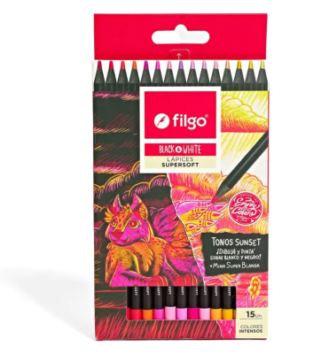 LAPICES DE COLORES DE MADERA ESTUCHE  15 SUNSET1