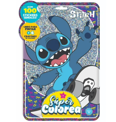 Libro Mega Súper Colorea Stitch + Stickers Vértice