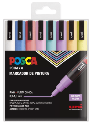 Marcadores Posca 3m Set 8 Colores Pastel Color Multicolor
