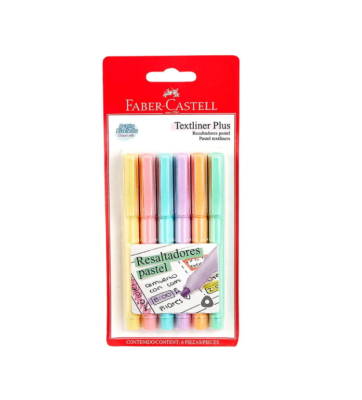 Destacador Textliner Pastel 6 Colores Faber-Castell1