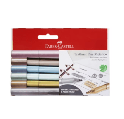Destacador Textliner Metálico 6 und Faber-Castell1