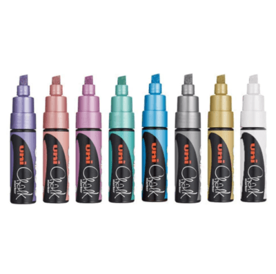 Set 8 Marcadores Uni Chalk Metálicos PWE-8K 8mm Posca1