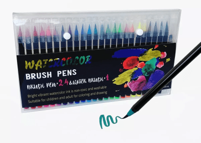 24 marcadores punta pincel acuarela water color