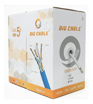 Cable de red Cat5e UTP 26 Awg Blanco 305mt BIG CABLE1