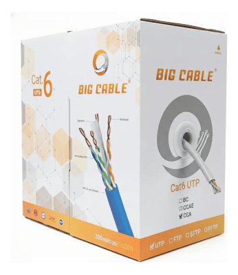 Cable De Red Utp Cat6 305m Gris Cca Cctv Poe Big Cable1
