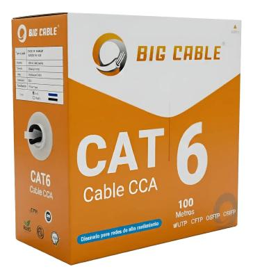 Cable Cat6 100 Mt Negro Exterior Cca Utp Cctv Big Cable1