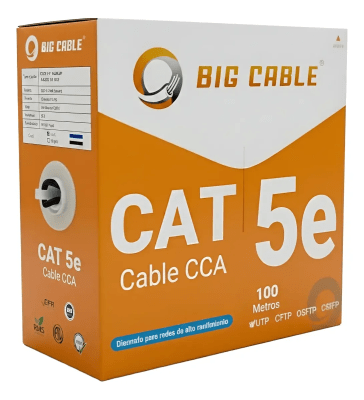 Cable de red Cat5e Exterior UTP 25 Awg Negro 100mt BIG CABLE1