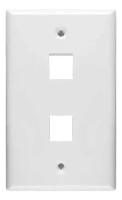 Faceplate Placa Muro Para Módulos Rj45 Simple 2 Puertos1