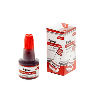 Tinta para Tampón Rojo 30ml YX030 Foska