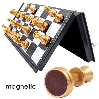 Ajedrez magnético dorado plateado 32x32