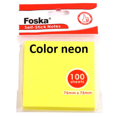 Notas Adhesivas Neón 75x75mm G3030-1 Foska