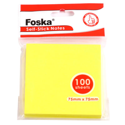 Notas Adhesivas 75x75mm Amarillas G3030 Foska