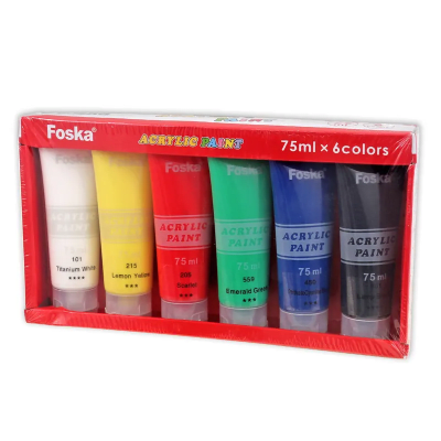 Set 6 Pinturas Acrílicas 75ml PE1011 Foska1